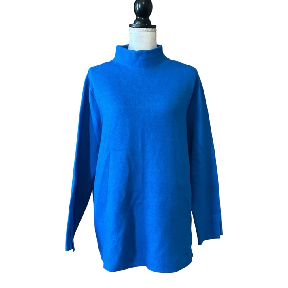 J Jill Mock Neck Pullover Cozy Fall Winter Sweater Women’s SZ XL‎ in Blue